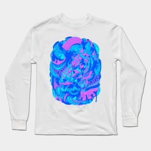 Blue Abstract Wave of Thoughts No 2 Long Sleeve T-Shirt